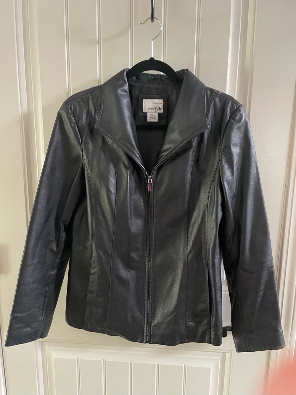 East 5th Black Leather Zip Jacket